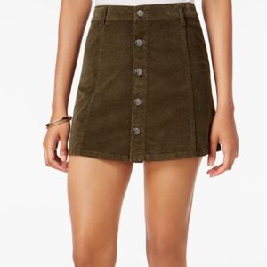 Green Corduroy Mini Skirt